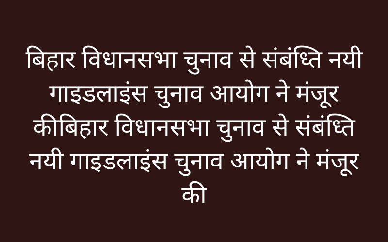  बिहार विधानसभा चुनाव से संबंध्ति नयी गाइडलाइंस चुनाव आयोग ने मंजूर की