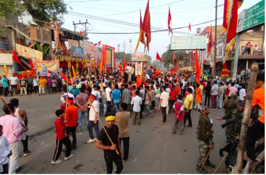  रामनवमी के सुबह का अखाड़ा शांति व शोहार्दपूर्ण रहा