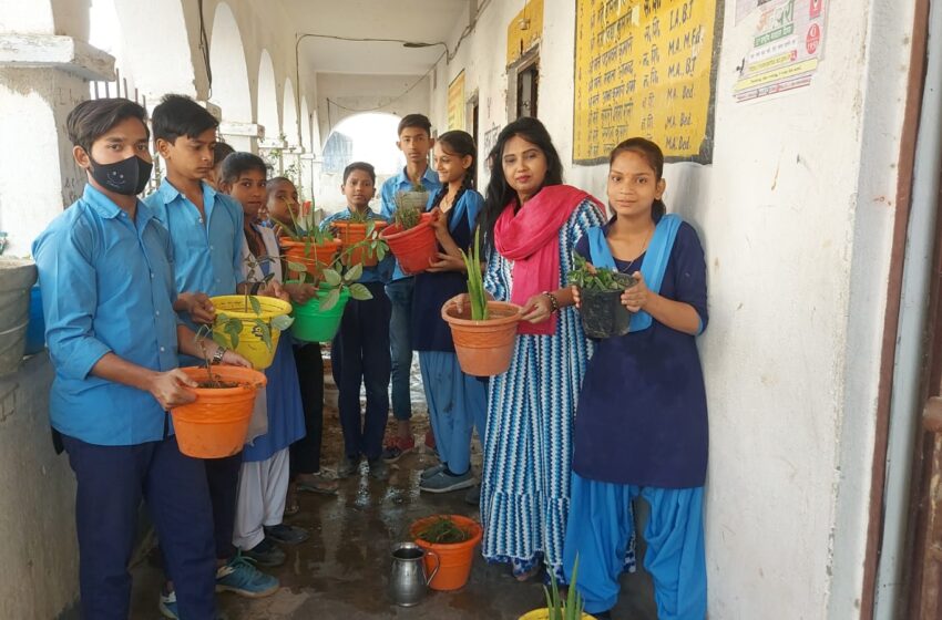  पर्यावरण लेडी ने डा. नम्रता आनंद किया पर्यावरण सेवा दल का गठन, स्कूल में हुआ पौधरोपण