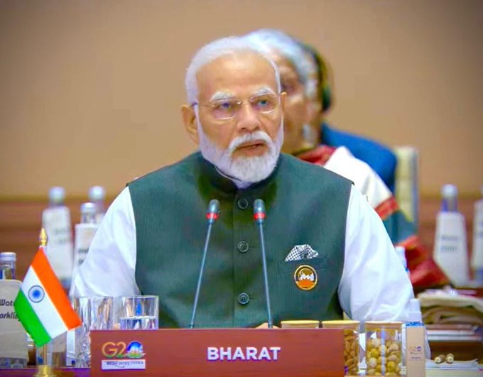  G-20 Summit 2023 India:जी-20 शिखर सम्मेलन में पीएम मोदी के आगे नेमप्लेट पर लिखा दिखा ‘भारत’